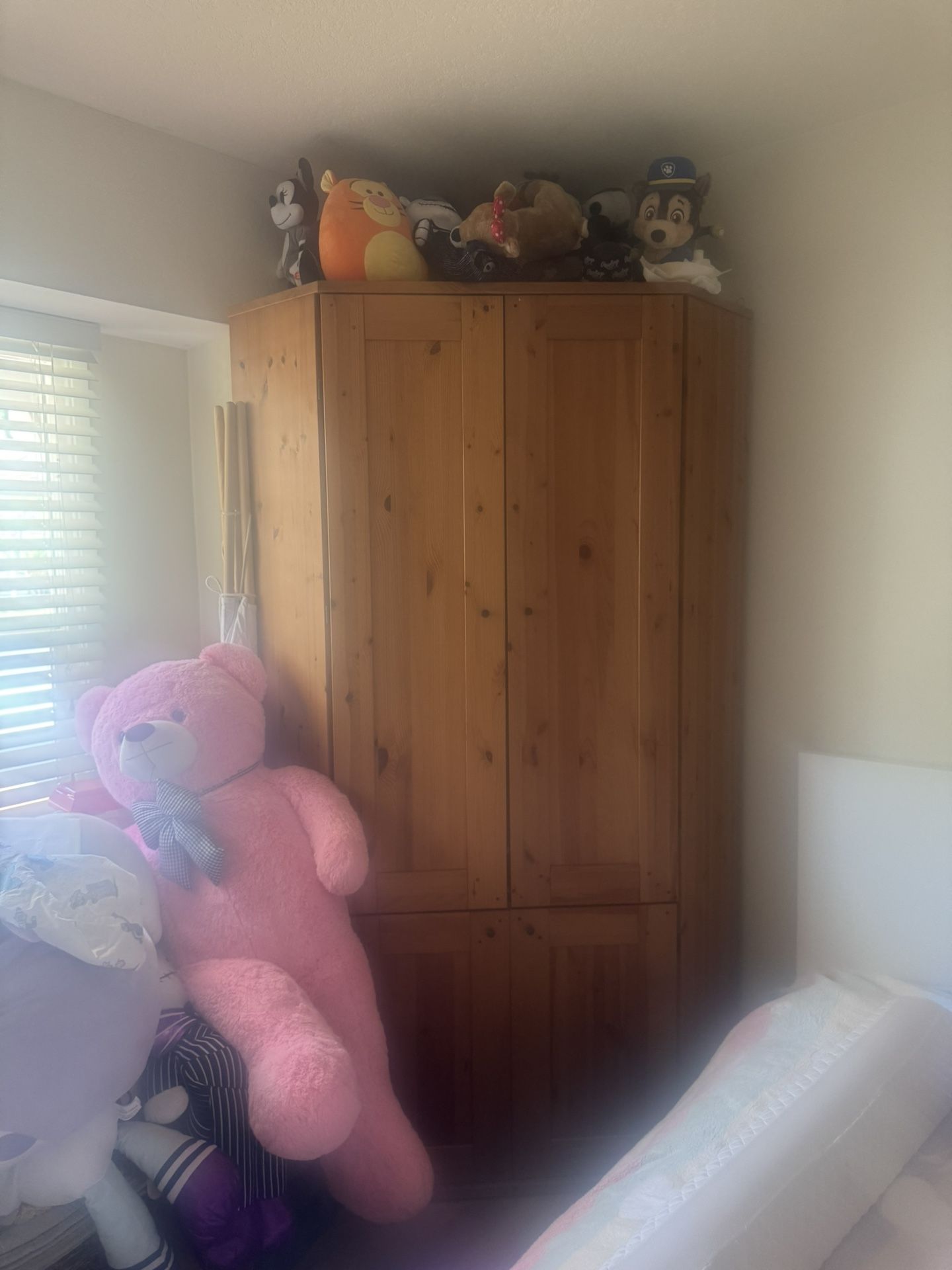 Pine Wood Armoire – Spacious Storage