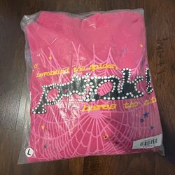 Pink spider hoodie size Large