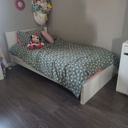 Ikea twin white bed 