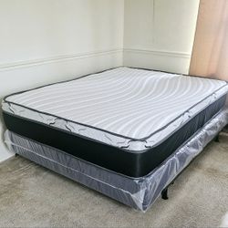 NEW QUEEN-SIZE PILLOW TOP MATTRESS & BOX SPRING ‐ 2PC