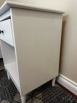 White Nightstand with Drawer