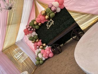 Grass Backdrop And Balloons 