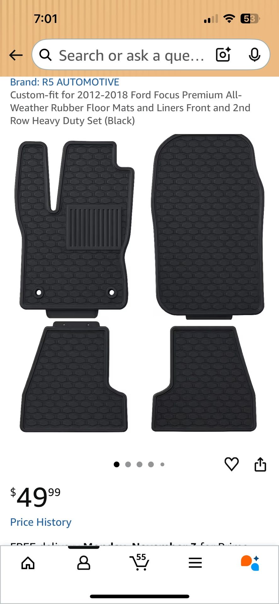 Floor Mats 2012-2018 Ford Focus