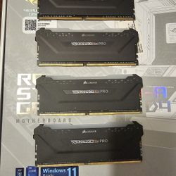 Corsair Vengeance RGB Pro 64GB (4x16GB) DDR4 3600 (PC4-28800) C18 Desktop Memory – Black,