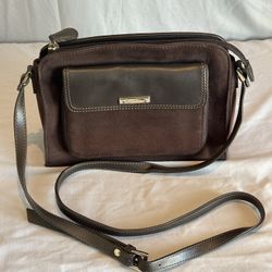 Liz Claiborne Brown Leather and Suede Purse