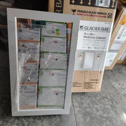 Gray Medicine Cabinet 15 X 26 Inside or Outside Wall