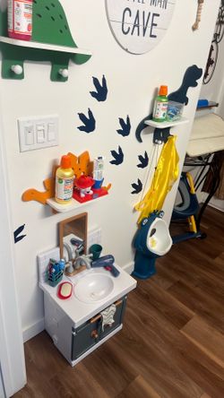 Kids play sink and bathroom accessories