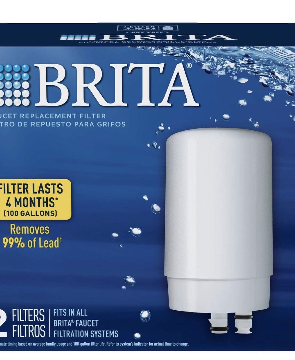 Brita 36311 Basic On Tap Faucet Water System Replacement Filters, 2ct, White, 2 Count