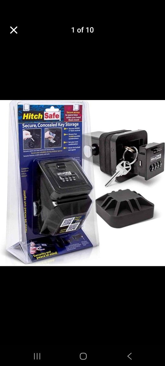 HS7000 Key Vault | Hidden Trailer Hitch Safe for Secure Key Storage | CarShare Turo | Weather Resistant and Durable with 4-Digit Combination Lock for