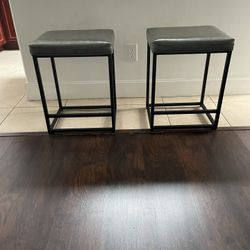 2 Barstools Grey Color 