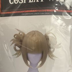Cosplay Blonde Wig - Short Bob with Messy Buns - Halloween