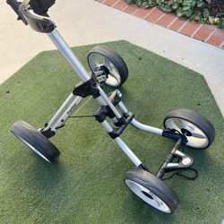 Golf push cart (Caddy Tek//umbrella holder ,phone hold )not included golf bag and club))