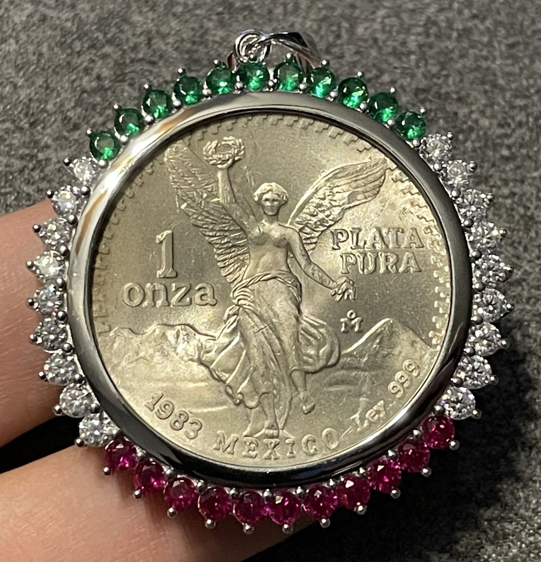 Oz Silver Libertad Centenario Coin With Bezel
