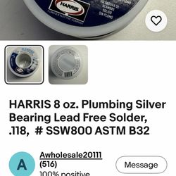 Wire solder : plumbing ( harris)  for pick up only in Anaheim