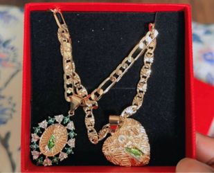 Gold-Tone San Judas Pendant Necklace