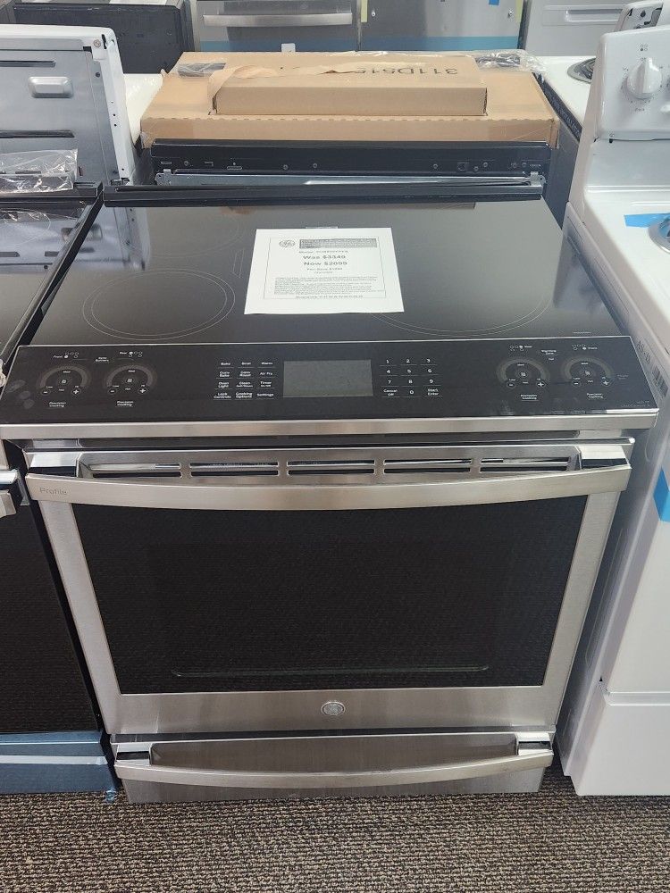 Profile 30 in. 4 Burner Element Smart Slide-In Induction Range-in Fingerprint Resistant Stainless w/ Convection, Air Fry