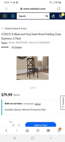 New set of 4 folding cushions chairs