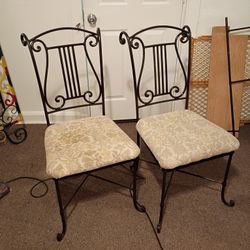 Two Solid Iron Chairs 