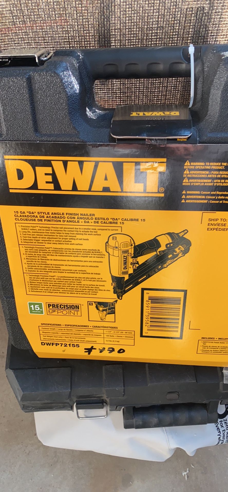 Tool Dewalt Precision Point Dwfp72155 DEWALT Pneumatic 15 Gauge DA