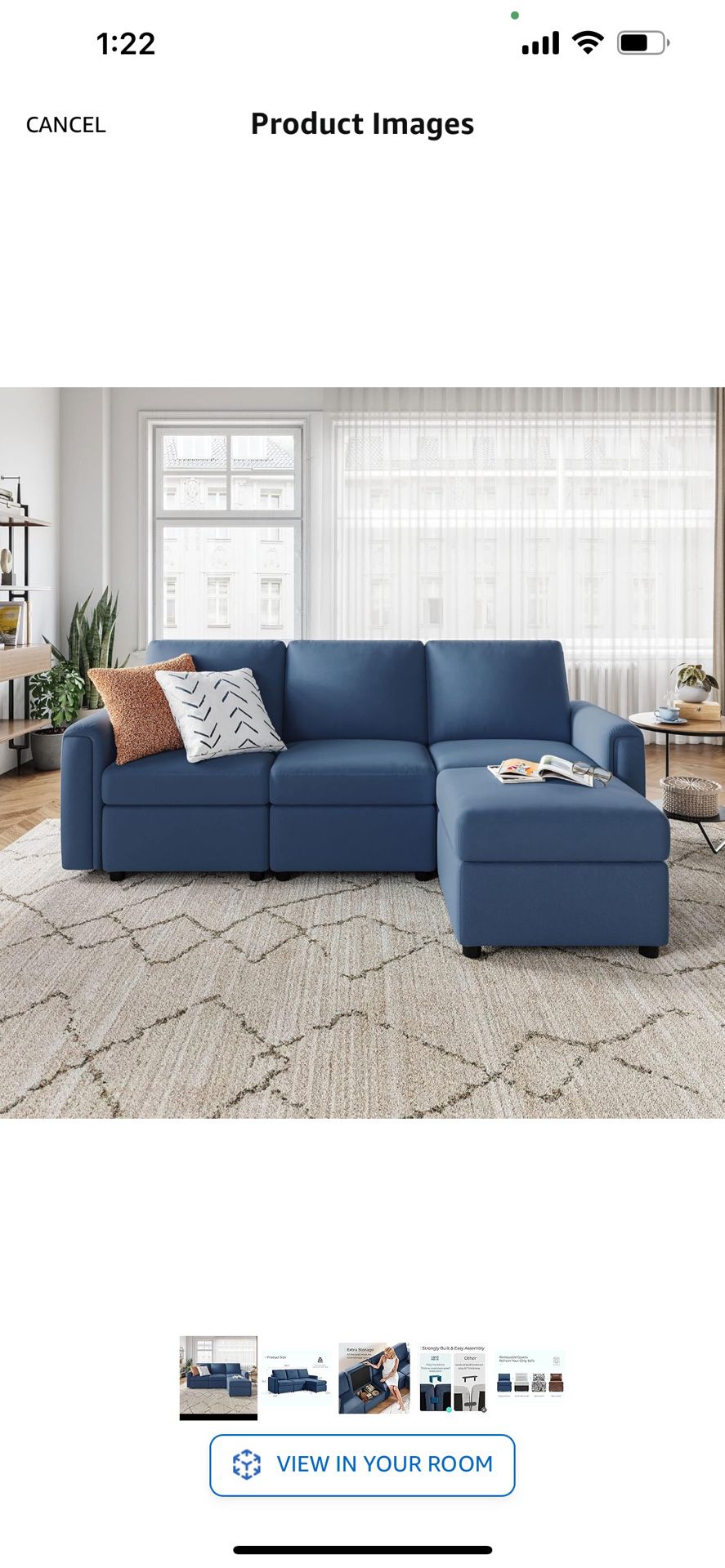 New in box  Modular Sofa, Sectional Couch L Shaped Sofa with Storage, Modular Sectionals with Ottomans, Modern Small Sofa Couch with Chaise for Living