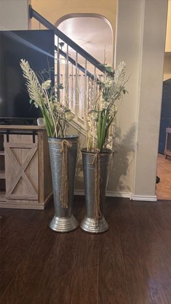Vase and plants