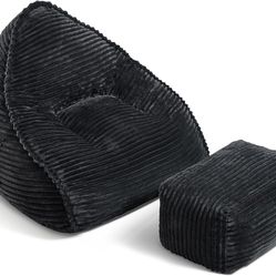 𝗦𝗶𝘁-𝗟𝗮𝘆 𝗗𝘂𝗮𝗹-𝗨𝘀𝗲 𝗗𝗲𝘀𝗶𝗴𝗻:This boneless bean bag comes with a coordinating footstool in the same premium material, effectively reliev
