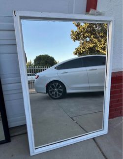 Heavy wooden mirror