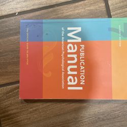 Publication Manuel Of The American Psychological Association