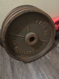 2x45 lb Marcy Los Angeles Olympic 60’s Weights