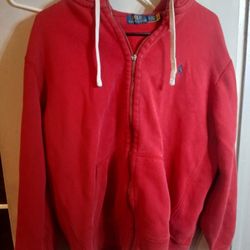 Raulp Lauren POLO Red ZIP Up SIZE LG 