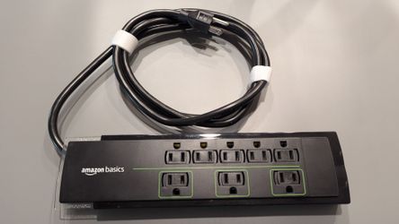 Amazon Basics 8-Outlet Surge Protector - 4500 Joules - 6 Ft Cord
