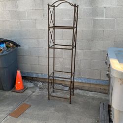 Intricate Wrought Iron Shelf 6ft Tall, 4 Shelves