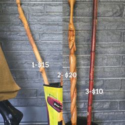 Walking Sticks Wood Carved