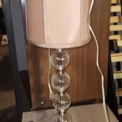 Table Crystal Lamp Midcentury 