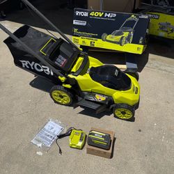 RYOBI 40V HP Brushless 20 in. Cordless Electric Battery Walk Behind Self-Propelled Lawn Mower with 6.0 Ah Battery and Charger