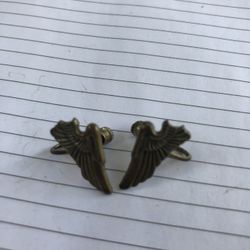 Vintage Sweetheart Army Pilot Wings Earrings 