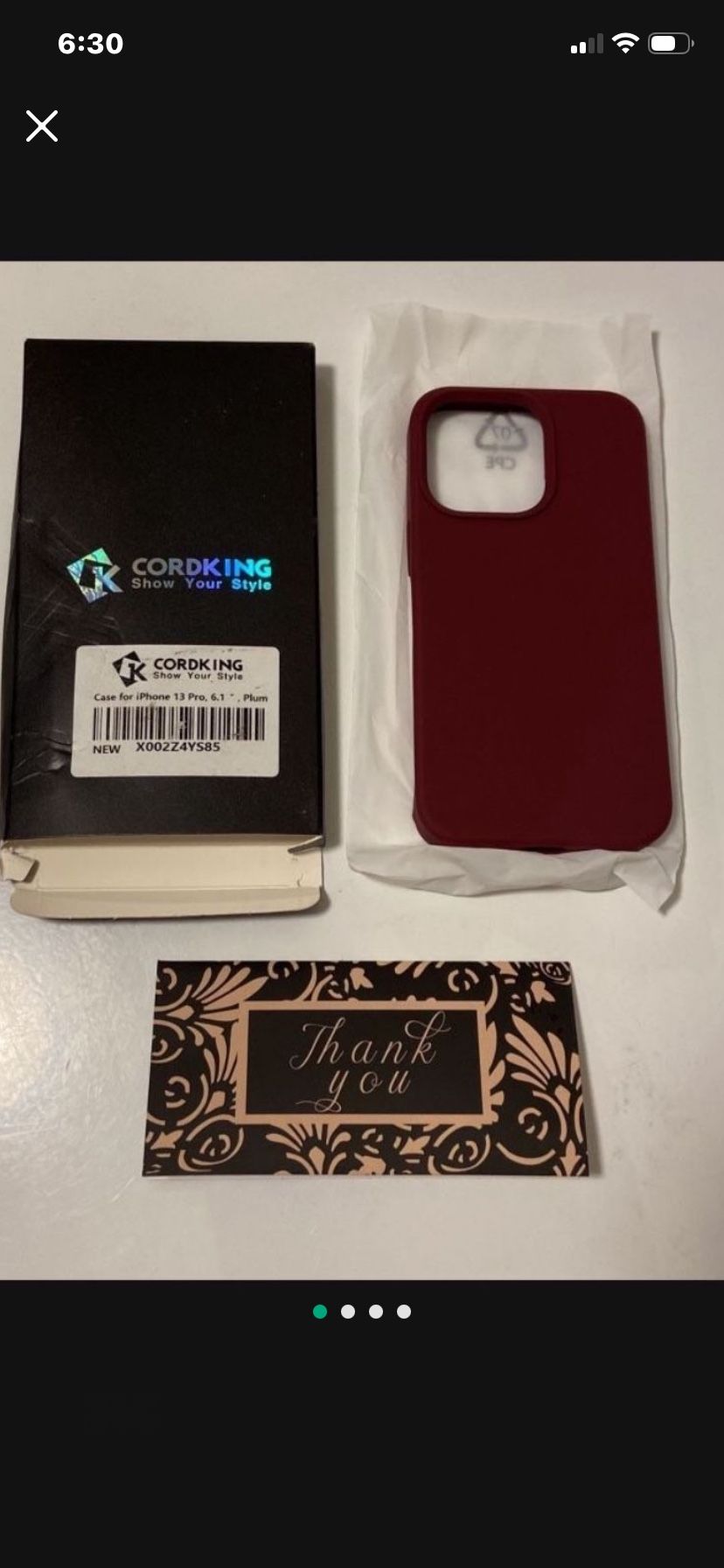 Cordking iPhone 13 Pro Max 6.1" Plum Case