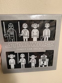 Star Wars Family Car Characters Decals | Think Geek | Yoda Chewbacca