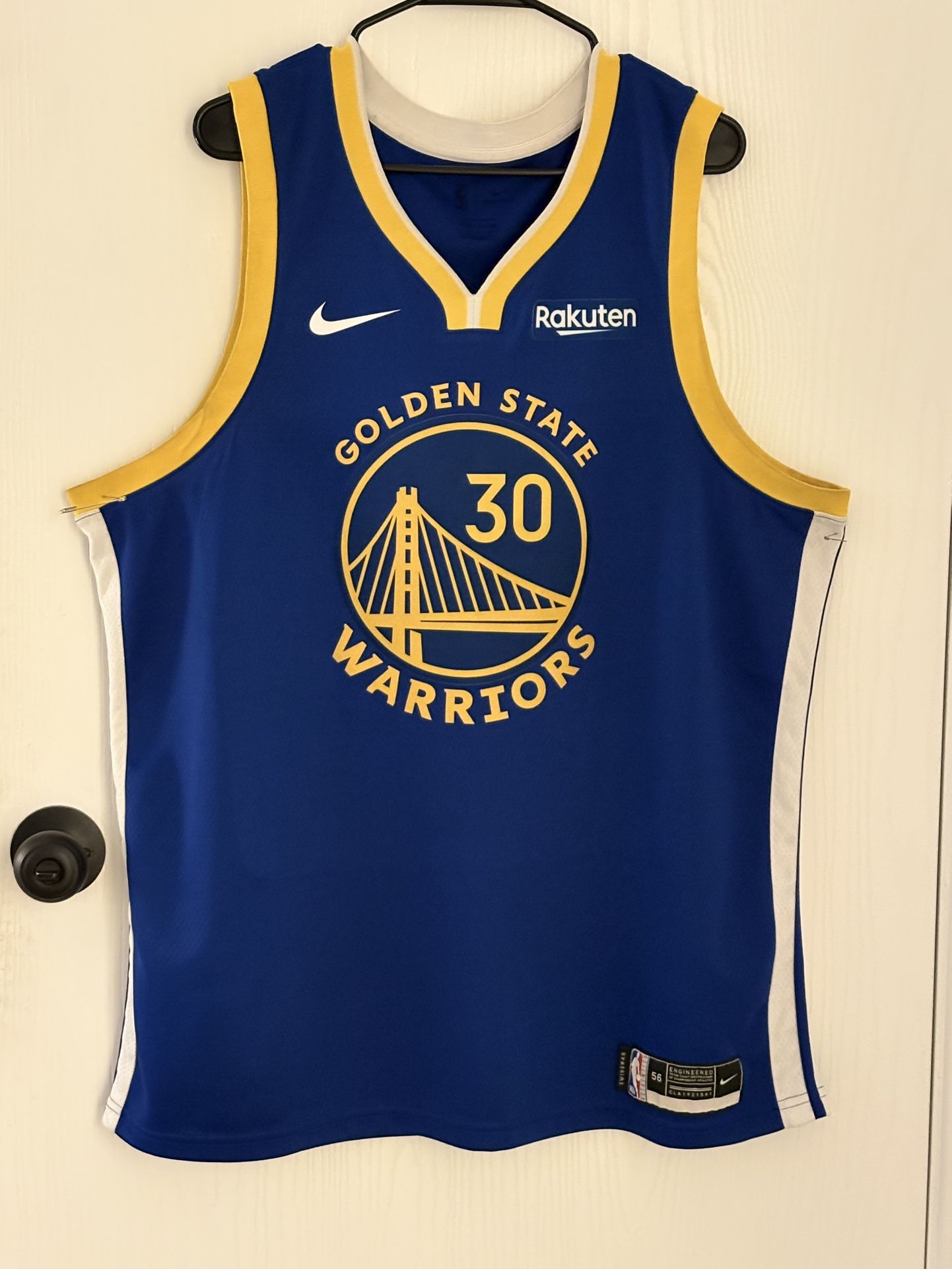 Men's Nike Stephen Curry Royal Golden State Warriors Swingman Badge Jersey - Icon Edition