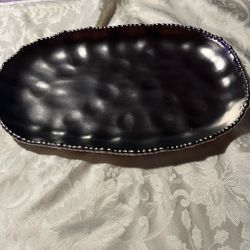 SILVER CERAMIC TRAY