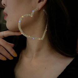 Silver Jumbo Heart Hoops 