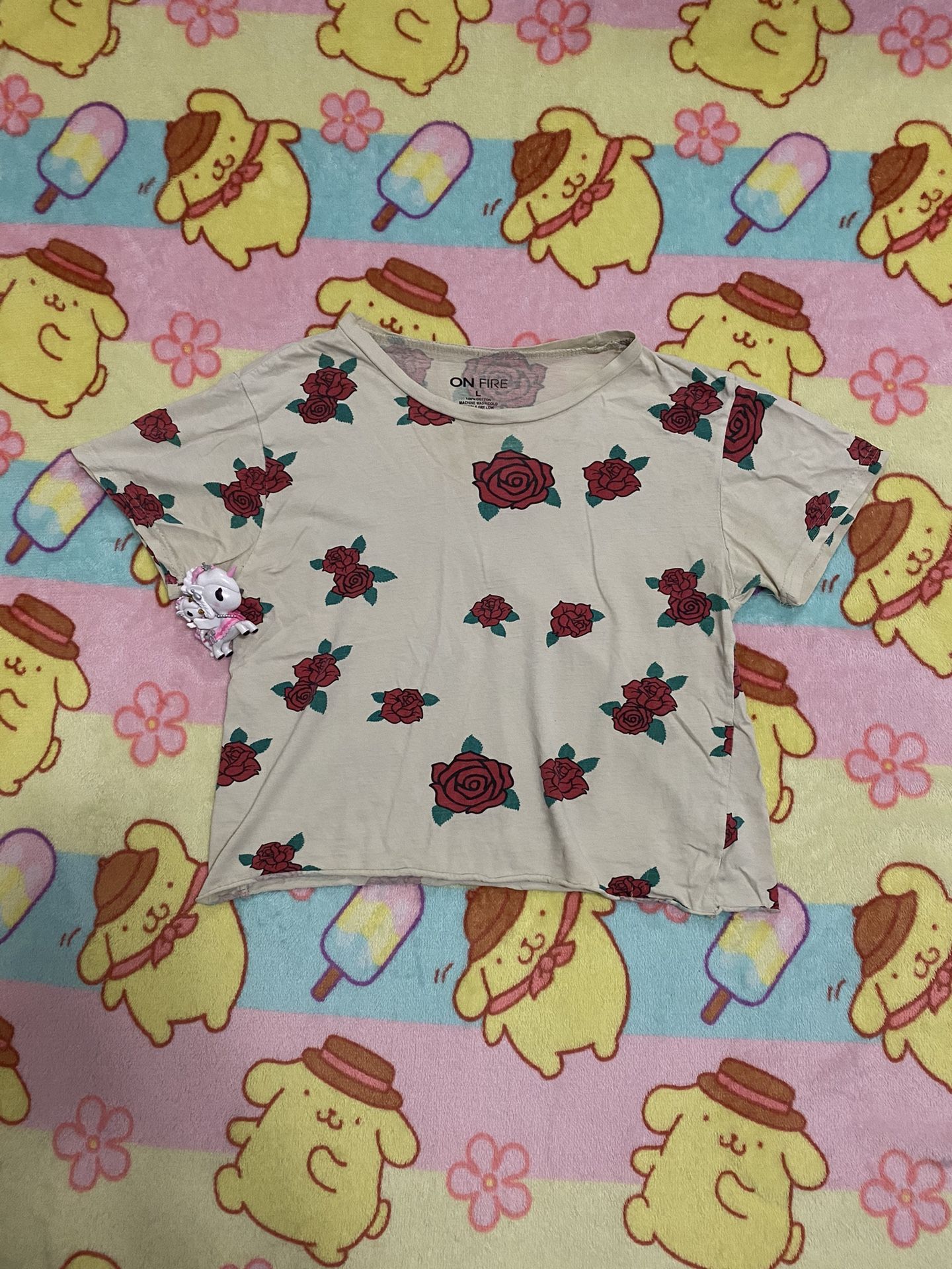 Yellow Rose Crop Top