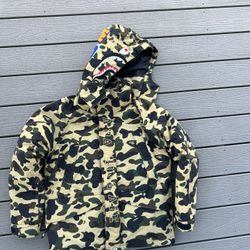 bape 1st camo down Coat Size large 