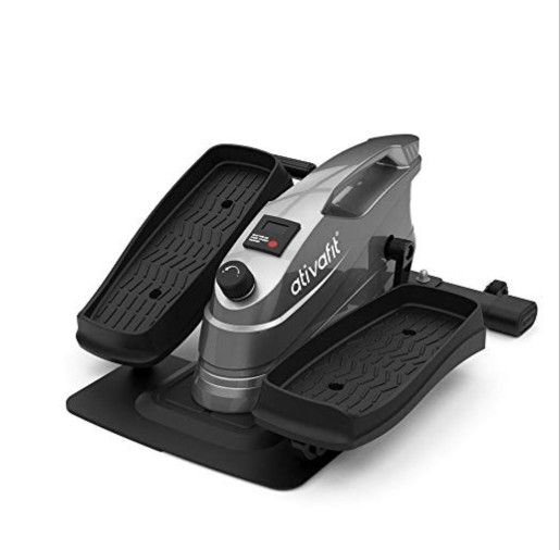 Ativafit Under Desk Elliptical Bike, Pedal Exerciser, Mini Elliptical Machine with Non-Slip Pedal, Display Monitor and Adjustable Resistance, Quiet &