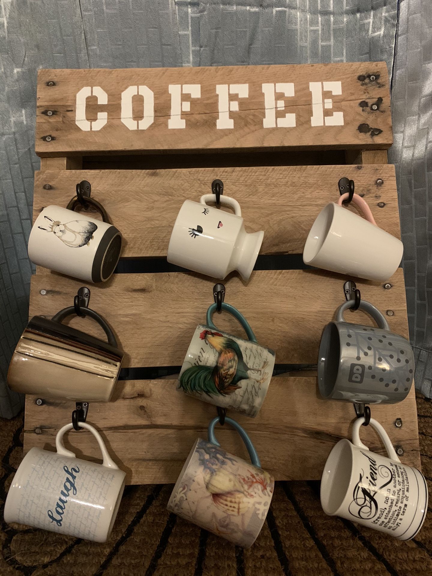 Homemade 9 cup coffee cup holder