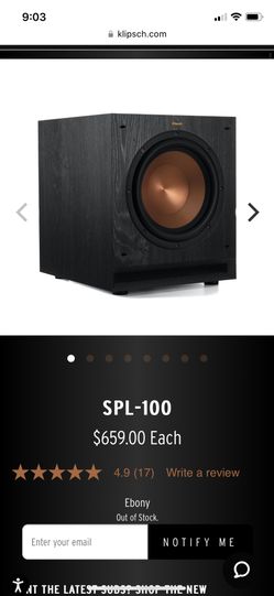 Brand New Klipsch 10” Subwoofer