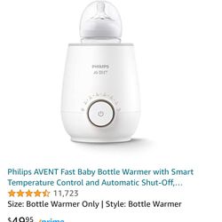 Philips AVENT Fast Baby Bottle Warmer with Smart Temperature Control and Automatic Shut-Off, SCF358/00