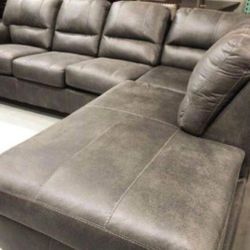 L Shape Living Room Microfiber Navi 2 Piece Sectional Couch With Chaise| 39$ Down Payment With Financing| Showroom İn Stock @ Delivery 🚚