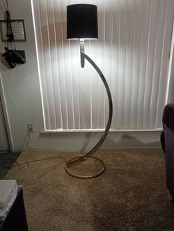 Gold chrome curved standing lamp 5ft 2in