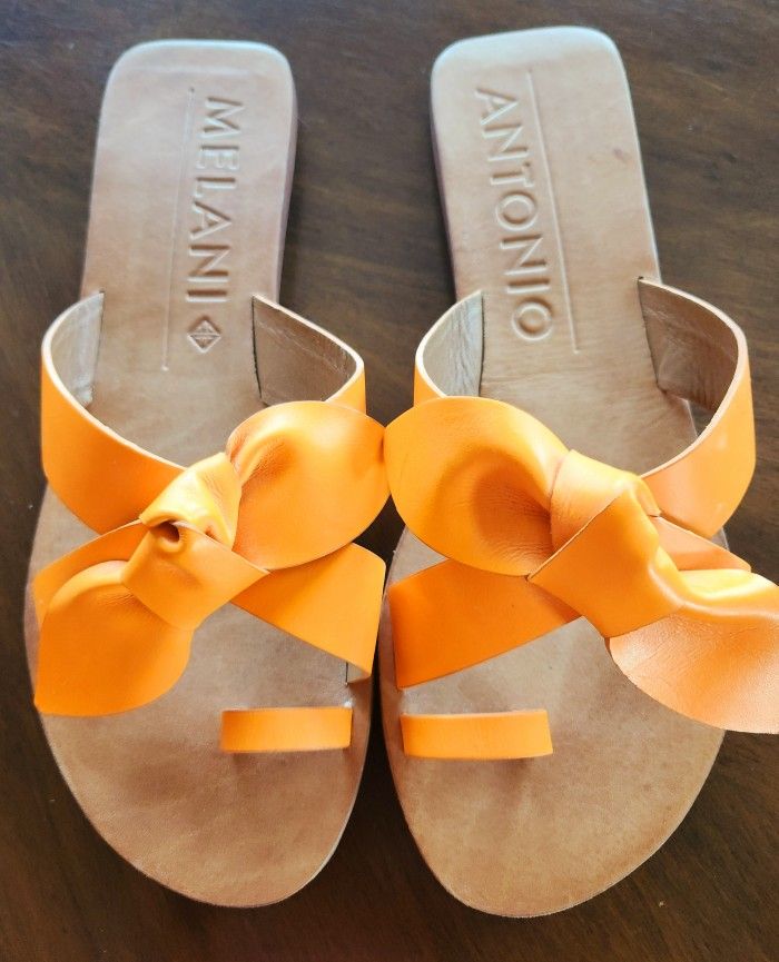 New Women's ANTONIO MELANI Loyren Knotted Leather Sandals -Size 7.5 M